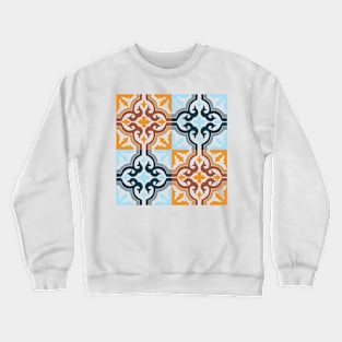 Spanish tiles two colour pattern Crewneck Sweatshirt